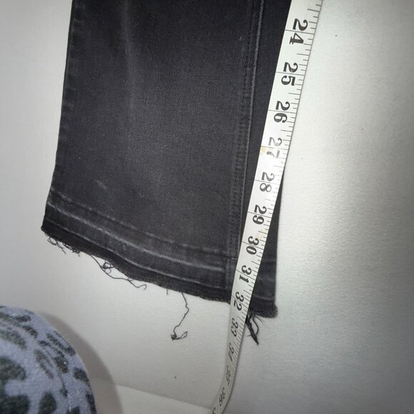 Vervet Blue Black Jeans 24 High Rise Raw Hem Super Flare Stretch Side Panel BOHO - Picture 7 of 16